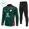 Enfant AC Milan Sweat d'Entraînement Quart-Zip Verte 2025-26 Enfant AC Milan Sweat d'Entraînement Quart-Zip Verte 2025-26