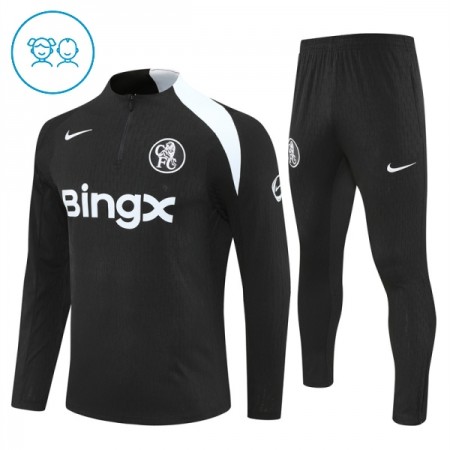 Enfant Chelsea Sweat d'Entraînement Quart-Zip Noire 2025-26 Enfant Chelsea Sweat d'Entraînement Quart-Zip Noire 2025-26