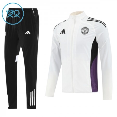 Enfant Manchester United Ensemble Vestes d'Entraînement Blanche 2025-26 Enfant Manchester United Ensemble Vestes d'Entraînement Blanche 2025-26