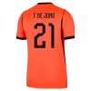 Maillot Foot Pays-Bas Frenkie de Jong 21 Domicile Coupe du Monde 2026 Maillot Foot Pays-Bas Frenkie de Jong 21 Domicile Coupe du Monde 2026