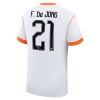 Tenue Enfant Pays-Bas Frenkie de Jong 21 Exterieur Coupe du Monde 2026 (+ Short)