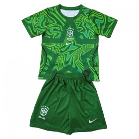 Tenue Enfant Brésil Gardien Domicile Coupe du Monde 2026 Verte (+ Short)