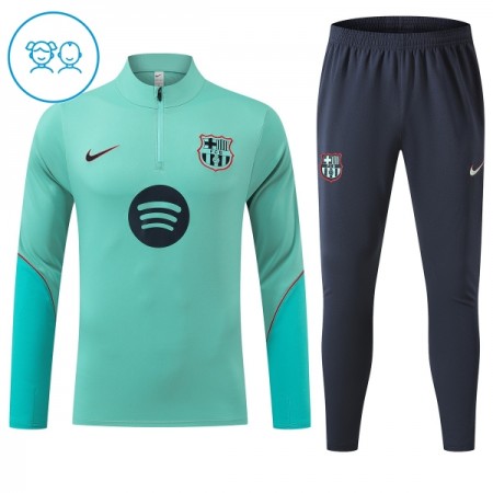 Enfant Barcelone Sweat d'Entraînement Quart-Zip Verte 2026-27
