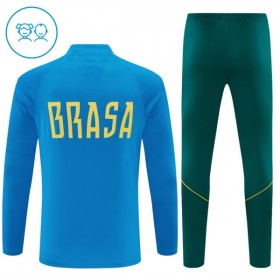Enfant Brésil Sweat d'Entraînement Quart-Zip Bleue 2026-27
