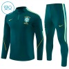 Enfant Brésil Sweat d'Entraînement Quart-Zip Verte 2026-27