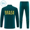 Enfant Brésil Sweat d'Entraînement Quart-Zip Verte 2026-27