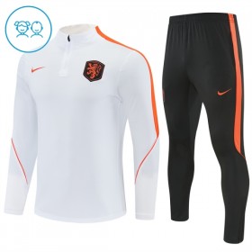 Enfant Pays-Bas Sweat d'Entraînement Quart-Zip Blanche 2026-27