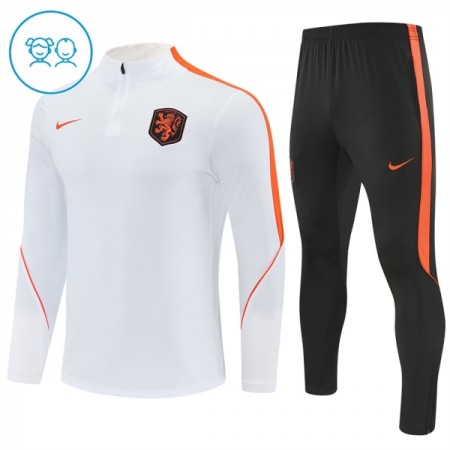 Enfant Pays-Bas Sweat d'Entraînement Quart-Zip Blanche 2026-27