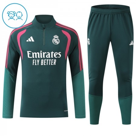 Enfant Real Madrid Sweat d'Entraînement Quart-Zip Verte 2026-27