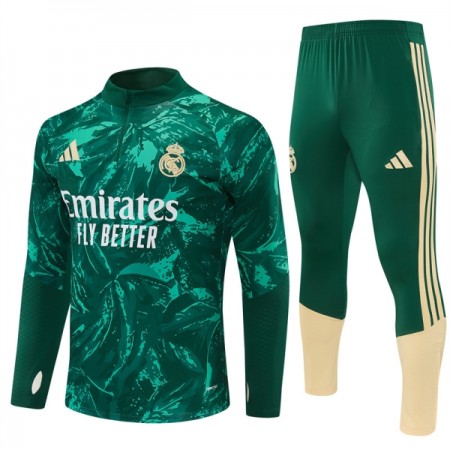 Real Madrid Sweat d'Entraînement Quart-Zip Verte 2026-27 Real Madrid Sweat d'Entraînement Quart-Zip Verte 2026-27